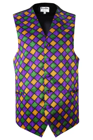 Mardi Gras Harlequin Tuxedo Vest