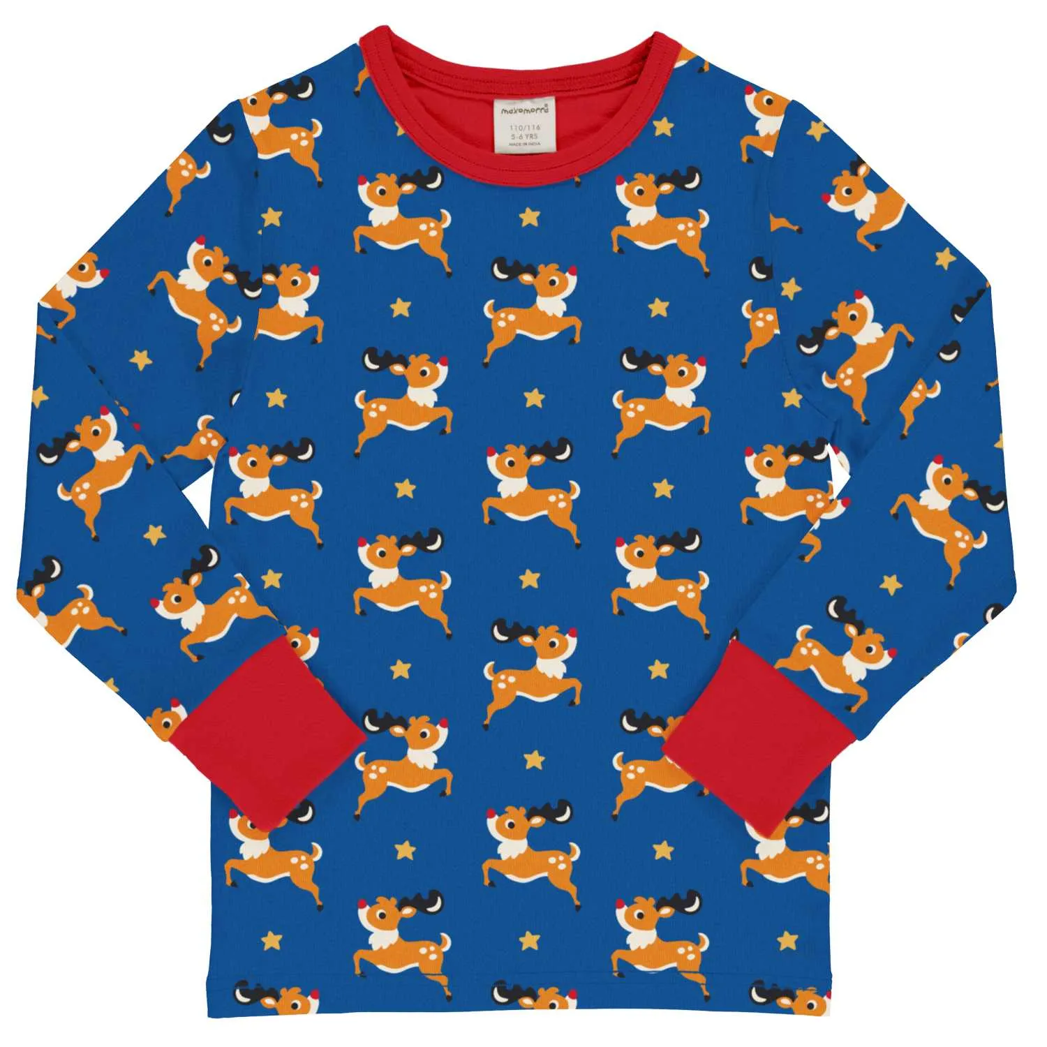 Maxomorra Reindeer All Over Printed Top Aw24