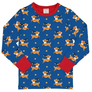 Maxomorra Reindeer All Over Printed Top Aw24