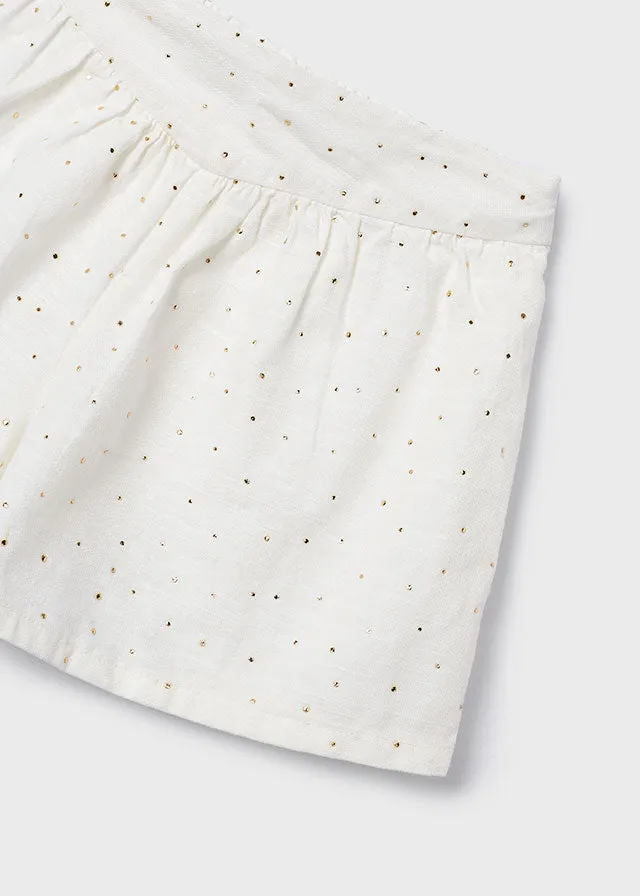 Mayoral 3258 100% Cotton Natural Shorts Set In Stock Now
