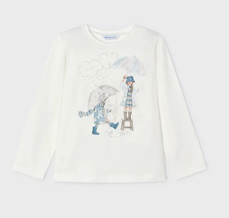 Mayoral Girls In The Rain T-Shirt 4067 Sky Blue