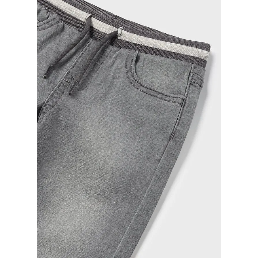 Mayoral Light Grey Soft Denim Joggers