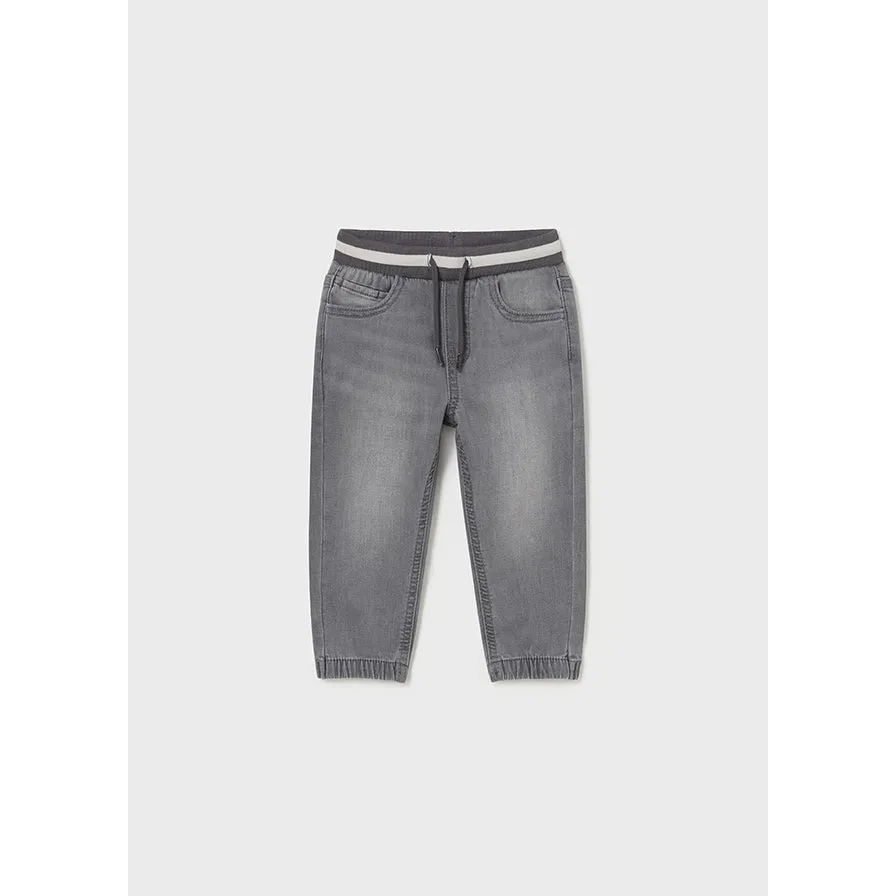 Mayoral Light Grey Soft Denim Joggers