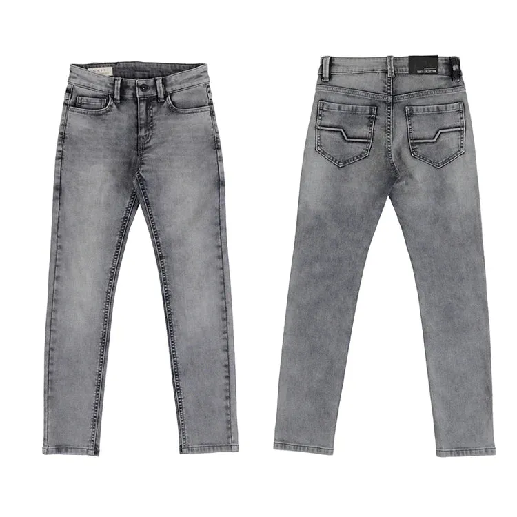 Mayoral Youth Soft Grey Slim Fit Denim Pants: Sizes 8 to 18