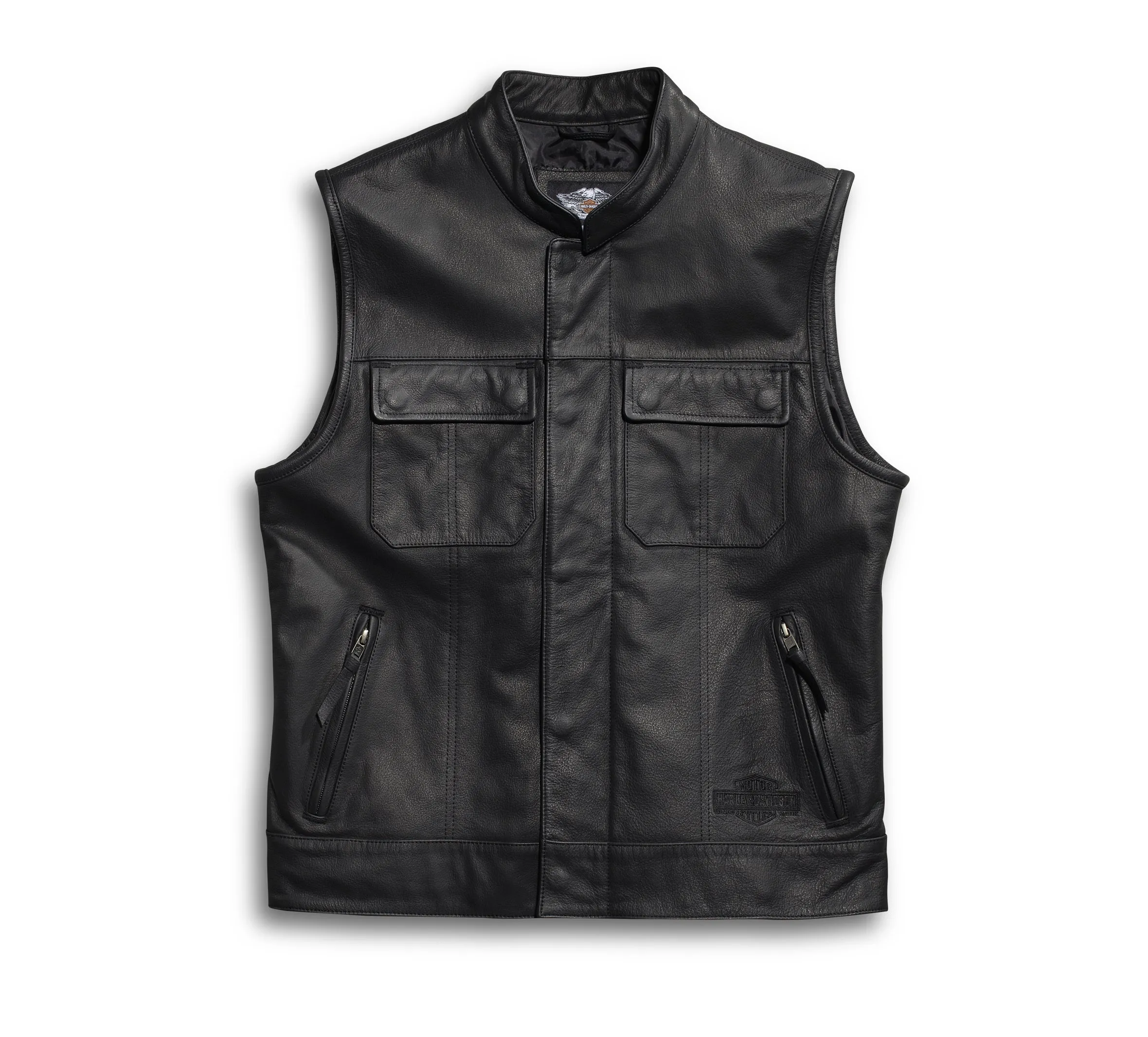 Men's Foster Leather Vest - Black