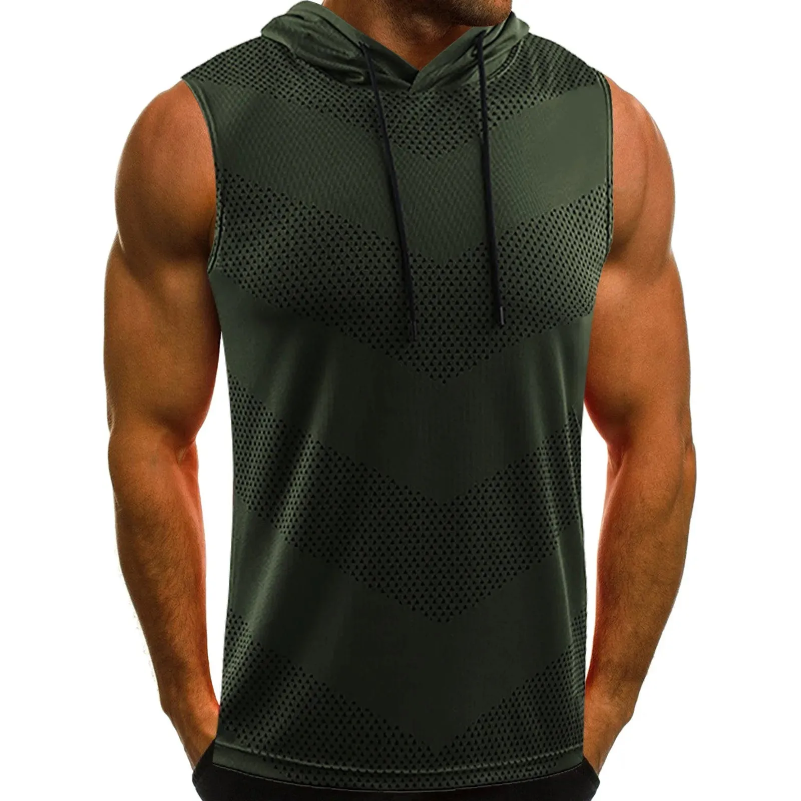 Men's Hooded Sleeveless Tank Top - Breathable Loose-Fit Vest for Basketball, Running, Fitness, and Casual Wear | Lightweight & Versatile Workout Shirt