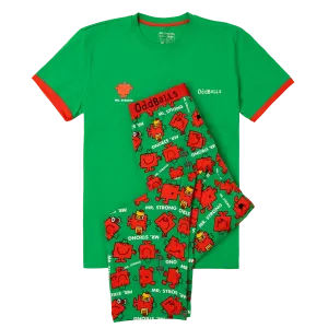 Mens Long Pyjamas - Mr Strong - Trousers & T-Shirt