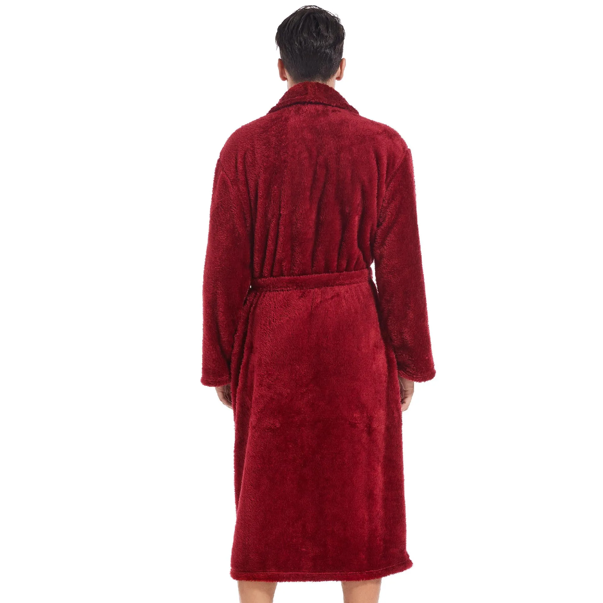 Men's Red Plush Fleece Robe
