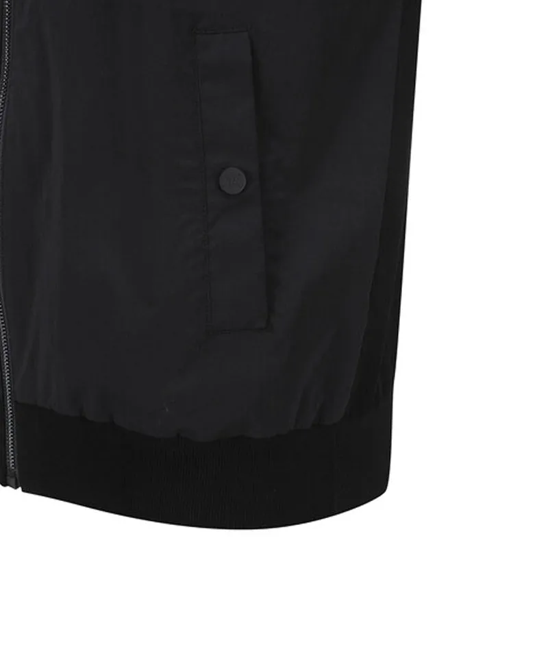 Men's Wooven Mixed Knit Vest - Black