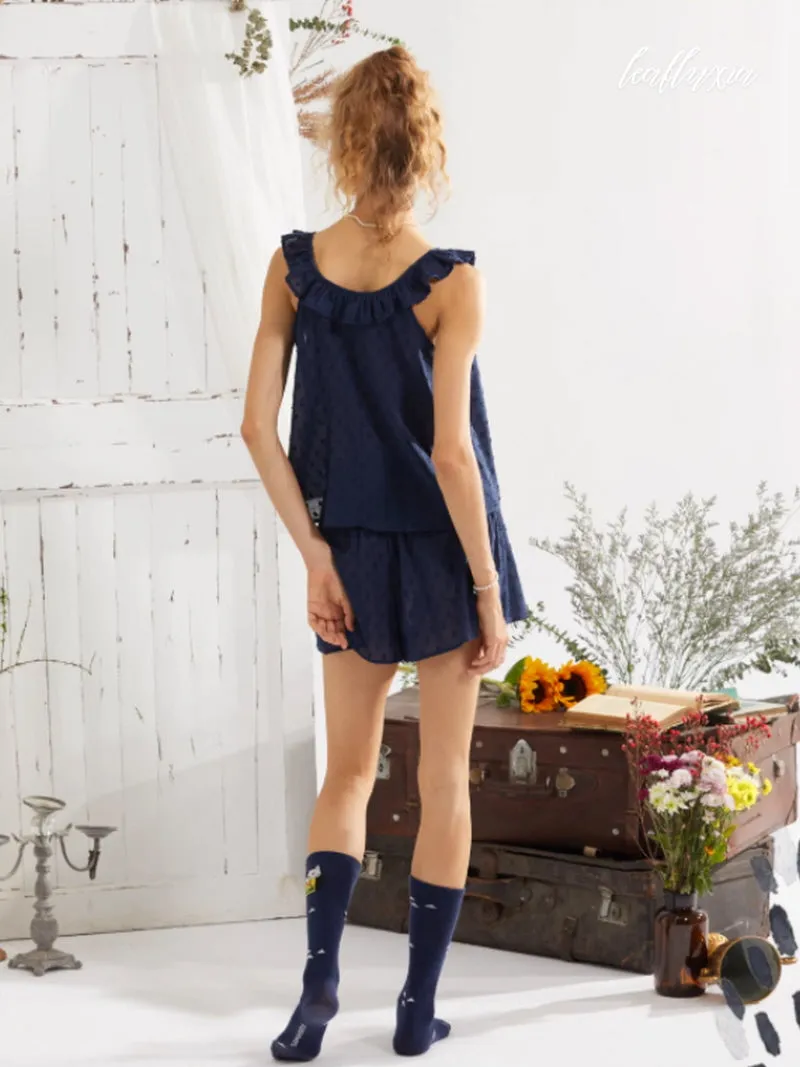Midnight Frill Lounge Set