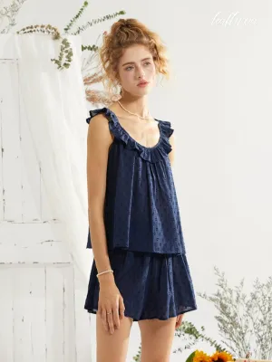 Midnight Frill Lounge Set