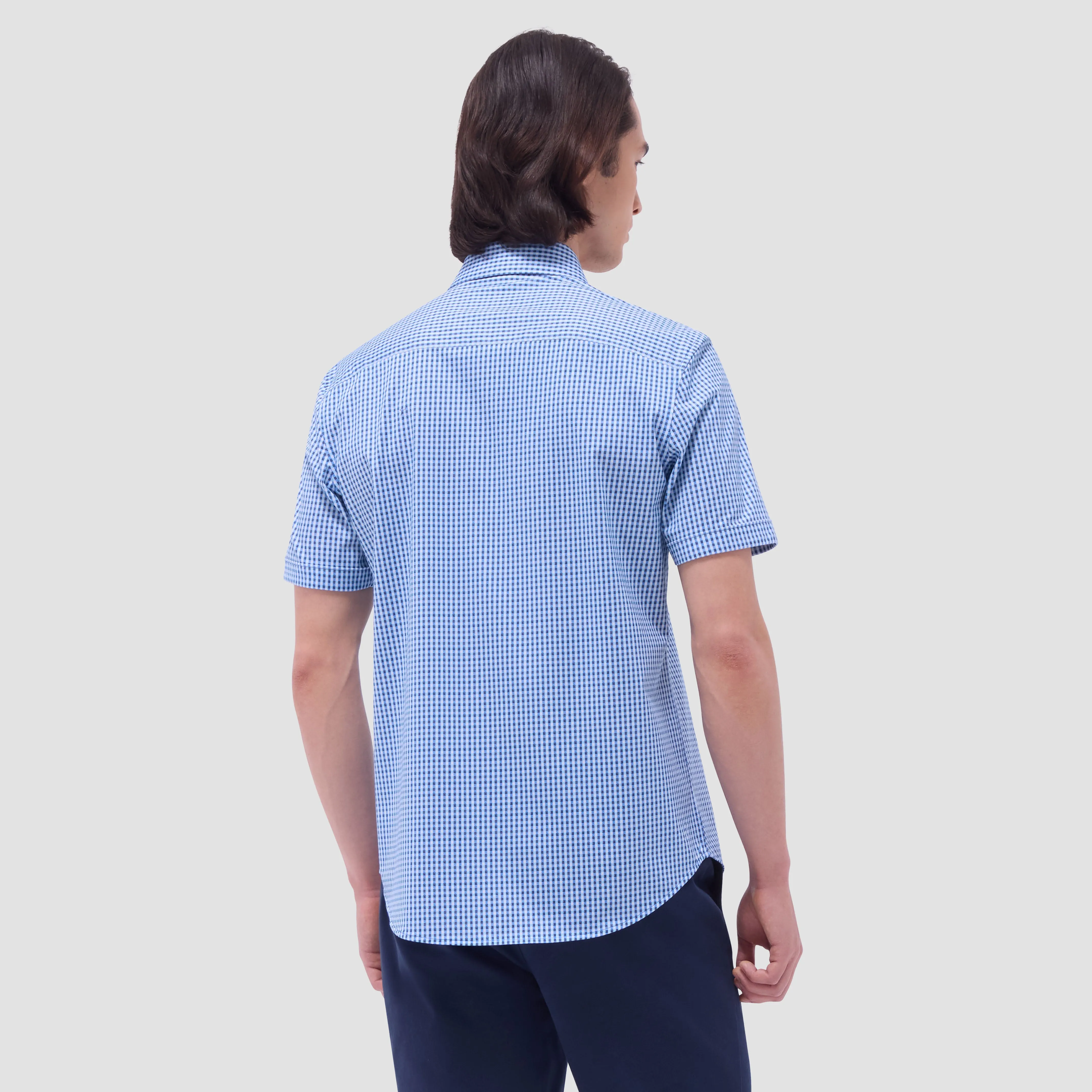 Miles Gingham Check OoohCotton Short-Sleeve Shirt