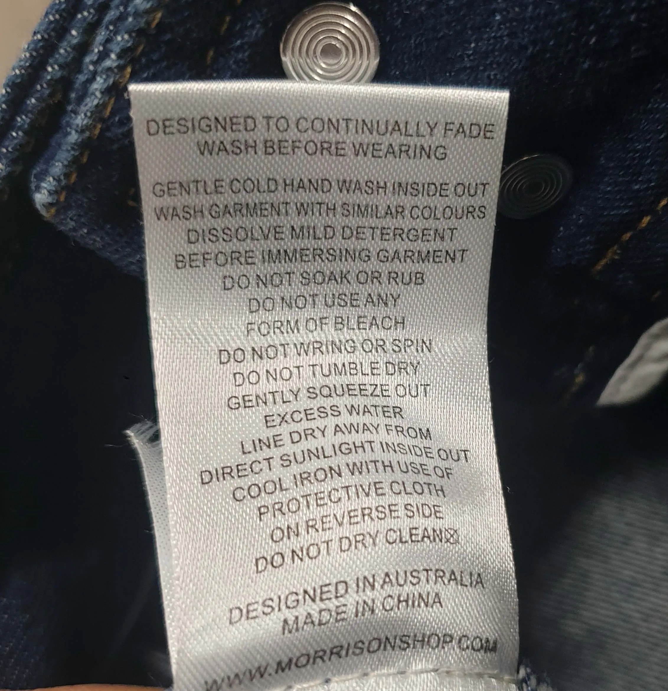 Morrison dark blue denim jeans size 2, best fits AU10