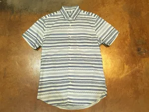MST0019  Steven Alan Short Sleeve Single Needle Shirt  Navy Patterned