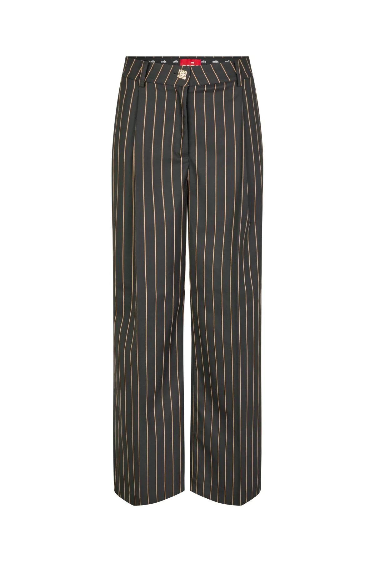 Nancycras Pants - Camel Pinstripe