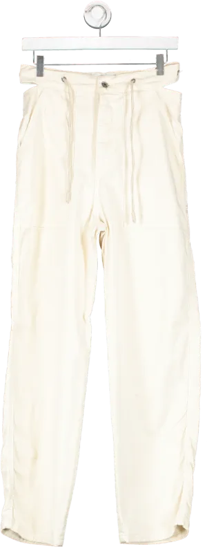 Nanushka Cream Cut Out Jeans UK M