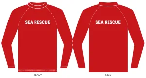 NSRI Crew Uniform Rash Vest Unisex Long and Short Sleeve Red