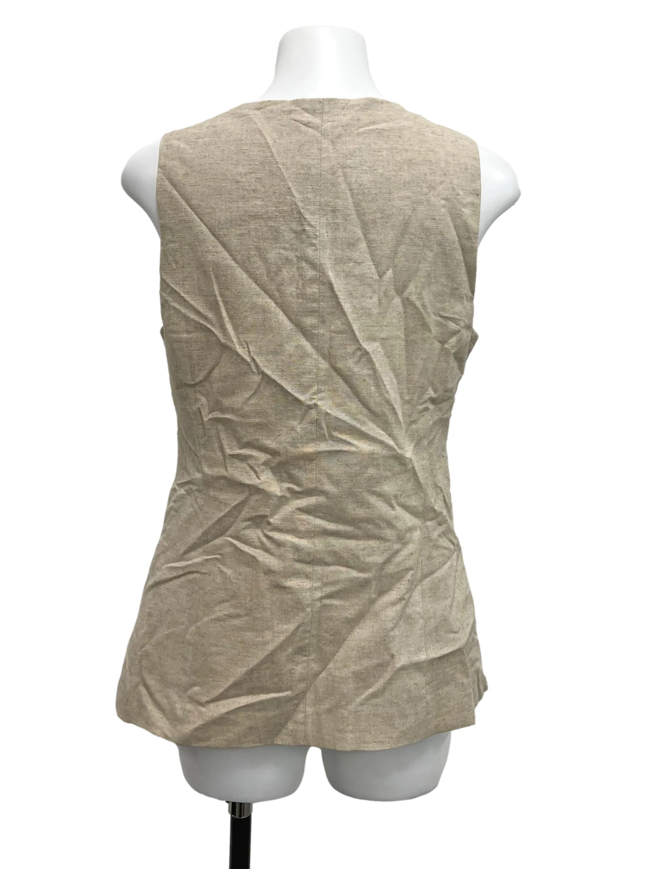 Nude Long V Neck Vest