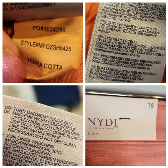 NWT NYDJ Ella Stretch Denim Peach Terracotta Cuffed Shorts. Size 18