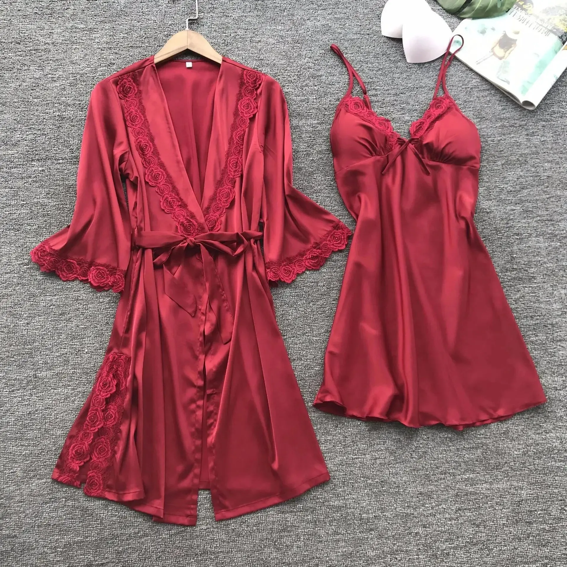 Obsidian Phoenix Women's Luxury 2-Piece Satin Pajama Set