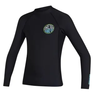 O'NEILL BOYS REACTOR UV LONG SLEEVE RASH VEST BLACK
