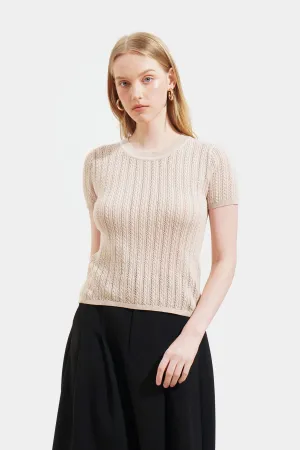 Openwork Knitted Tee