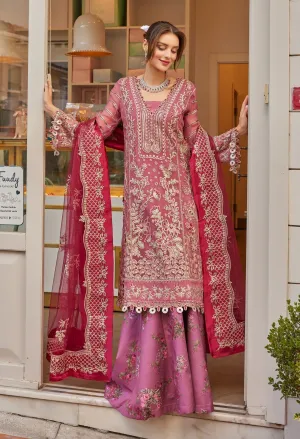 Pakistani Chiffon Dress in Wedding Kameez Trouser Style