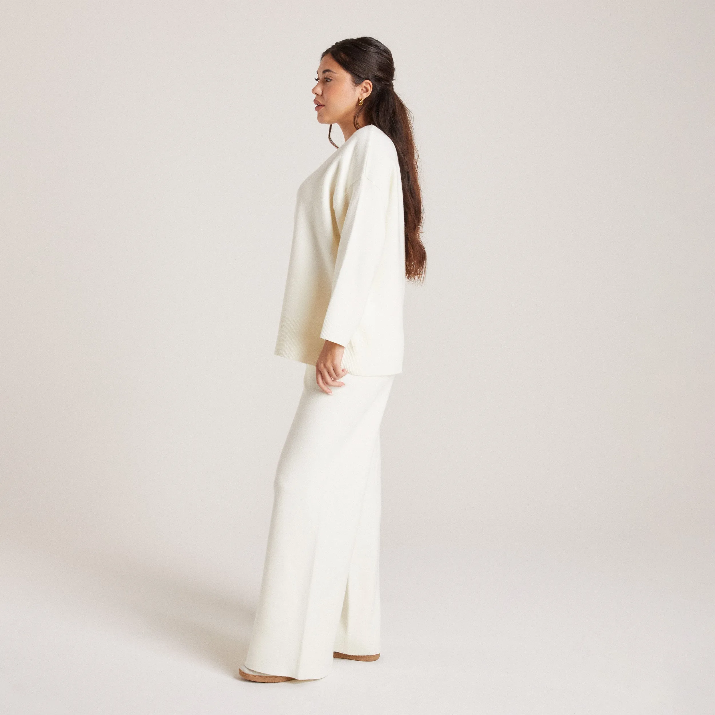 Pantalon en Maille - Crème