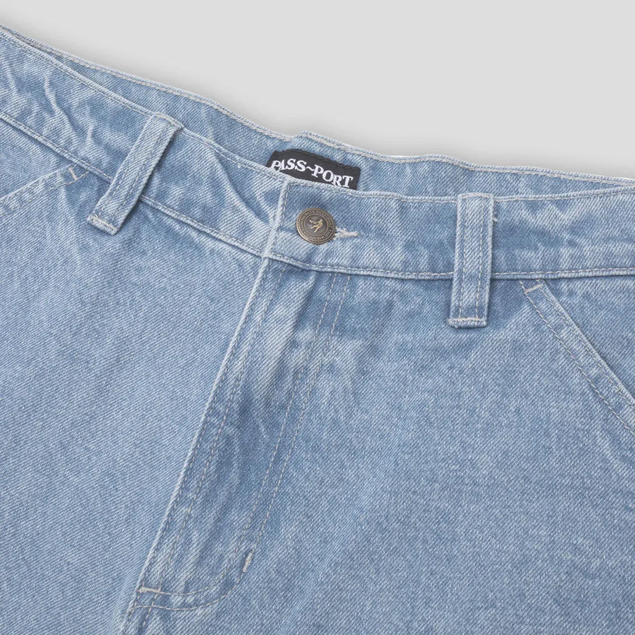 Pass~Port Workers Club Denim Shorts - Washed Light Indigo