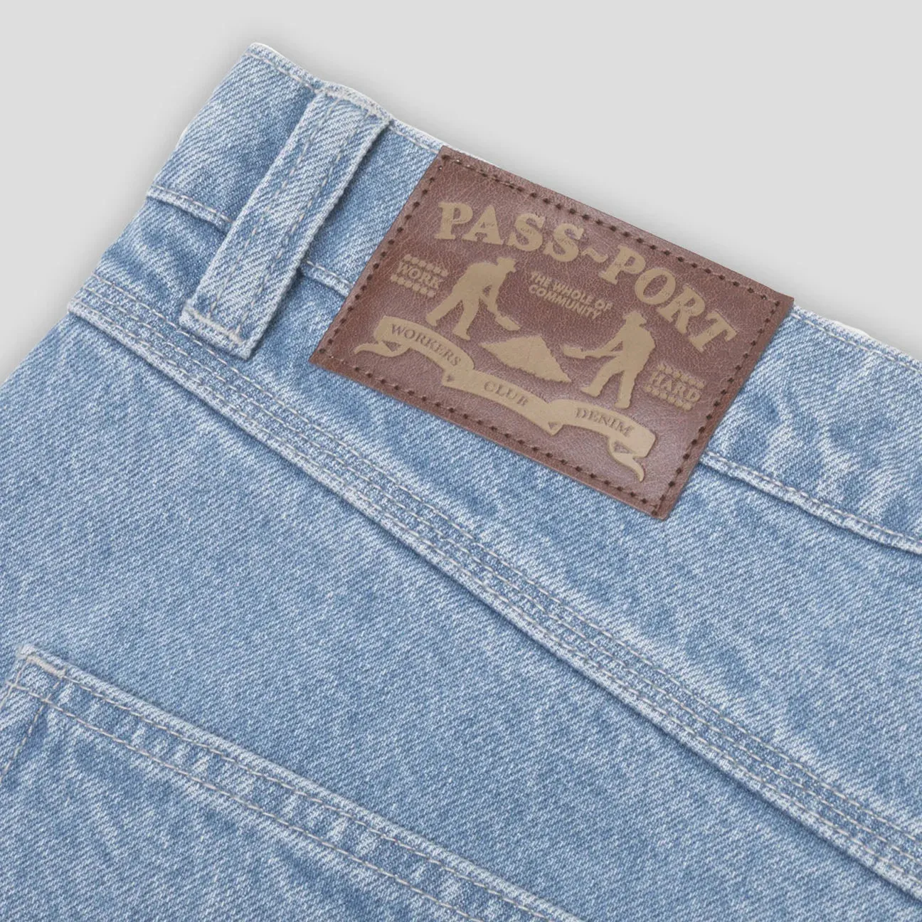 Pass~Port Workers Club Denim Shorts - Washed Light Indigo