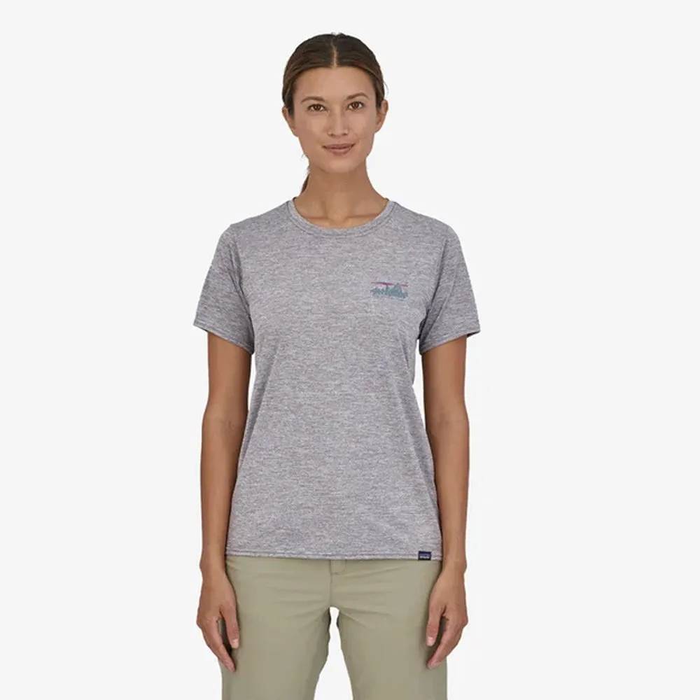 Patagonia Womens Cap Cool Graphic Shirt '73 Skyline: Feather Grey