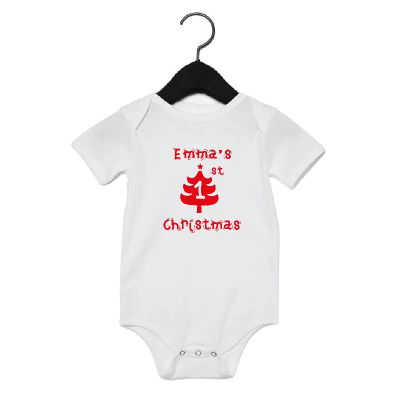 Personalised Baby's First Christmas Rompersuit