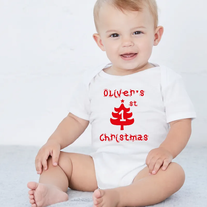 Personalised Baby's First Christmas Rompersuit