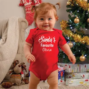 Personalised Santa's Favourite Baby Bodysuit