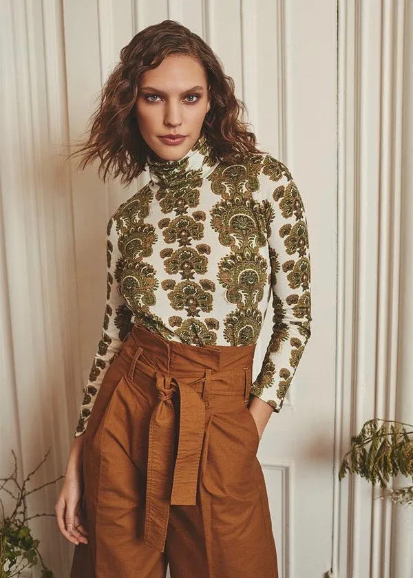 Piper Top (Paisely Stripe Brown/Green)