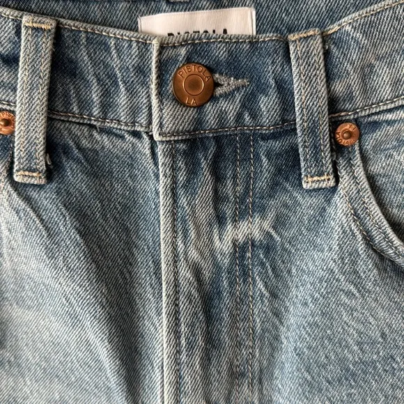Pistola Kaylee High Rise Pinched Loose Blue Denim Shorts in Boulder 28