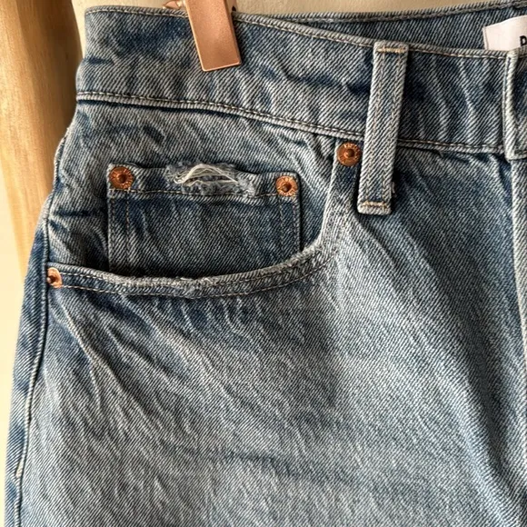 Pistola Kaylee High Rise Pinched Loose Blue Denim Shorts in Boulder 28