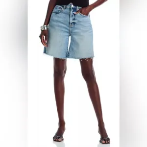 Pistola Kaylee High Rise Pinched Loose Blue Denim Shorts in Boulder 28