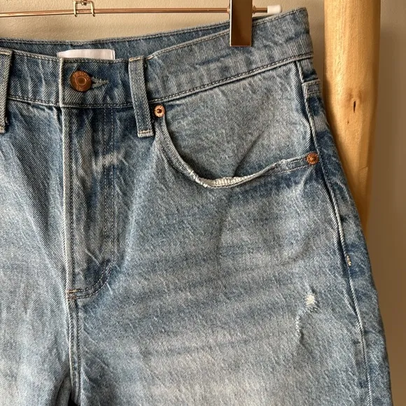 Pistola Kaylee High Rise Pinched Loose Blue Denim Shorts in Boulder 28