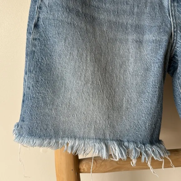 Pistola Kaylee High Rise Pinched Loose Blue Denim Shorts in Boulder 28