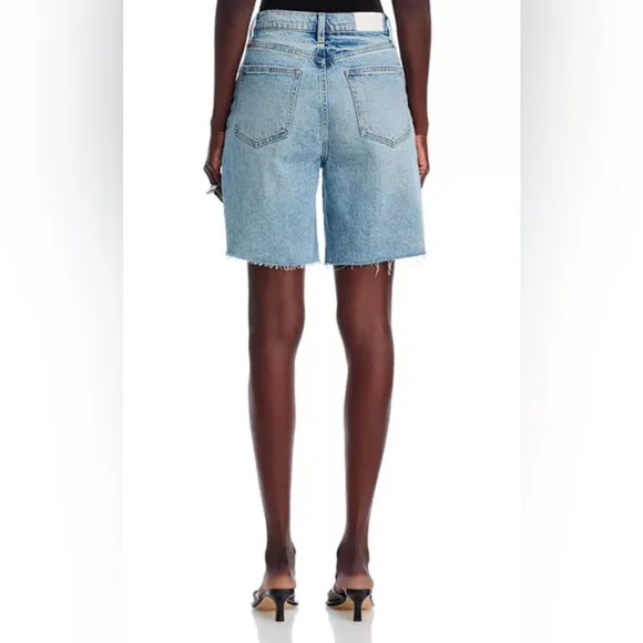 Pistola Kaylee High Rise Pinched Loose Blue Denim Shorts in Boulder 28