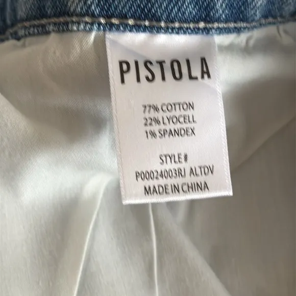Pistola Kaylee High Rise Pinched Loose Blue Denim Shorts in Boulder 28