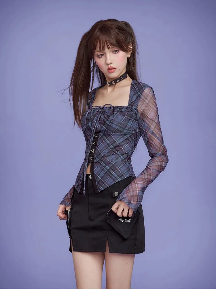 Plaid slim shirt【s0000008910】