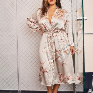 Plus Size Pajamas Women's Thin Fashion Printed Nightgown