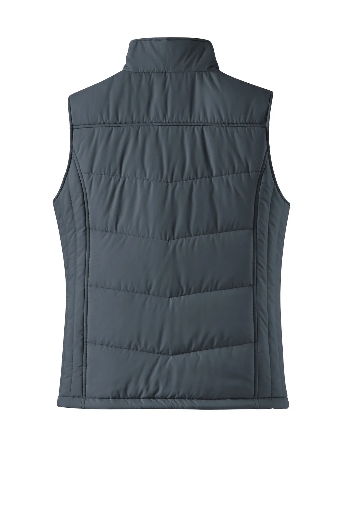 Port Authority Women's Puffy Vest. L709 Dark Slate/ Black
