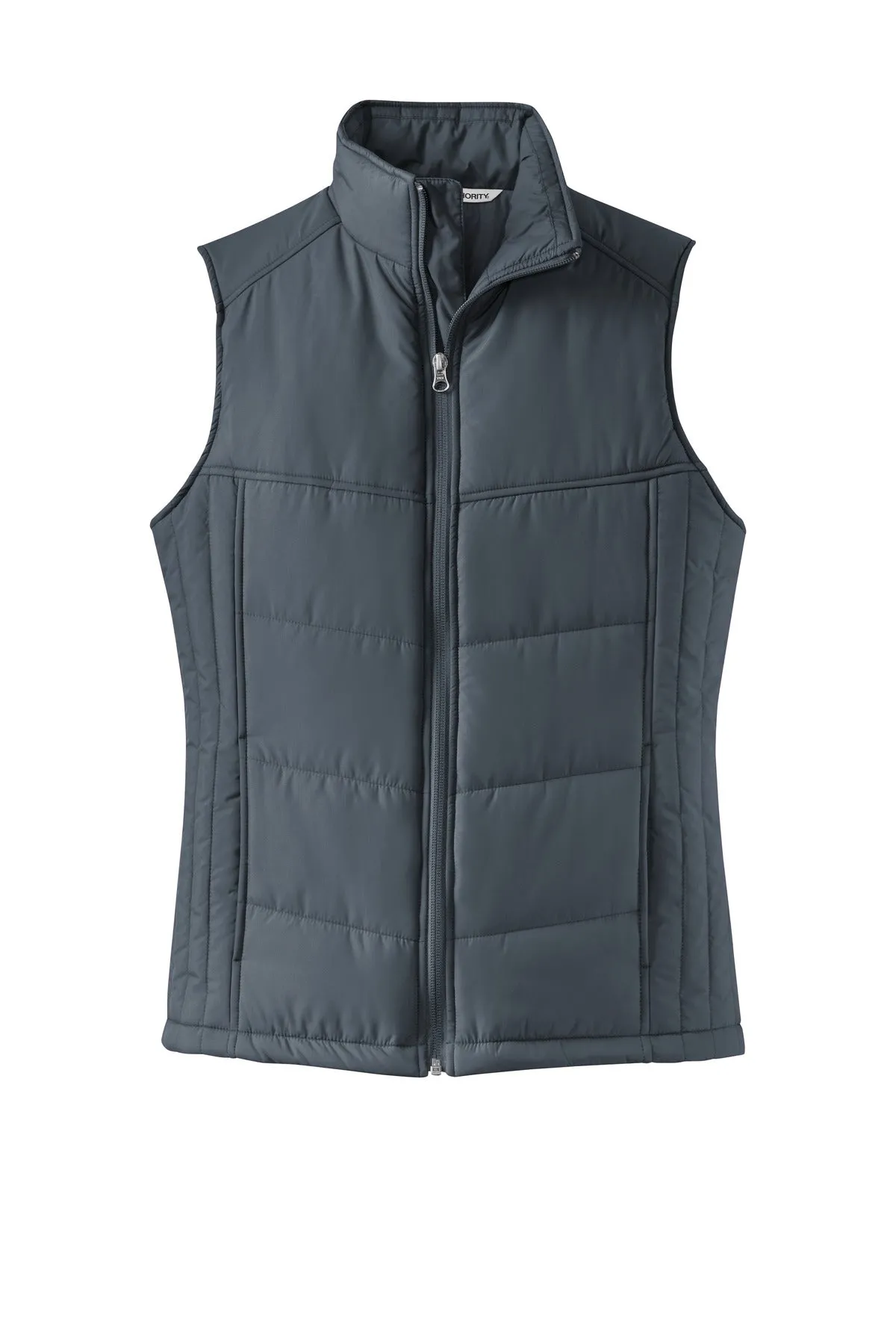 Port Authority Women's Puffy Vest. L709 Dark Slate/ Black