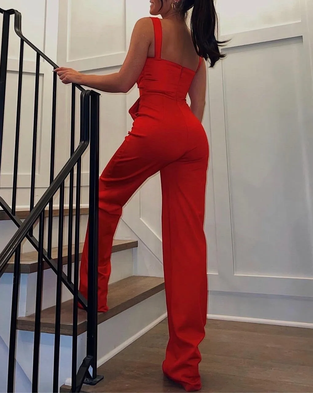 PRE-ORDER Nala Satin Jumpsuit x Red