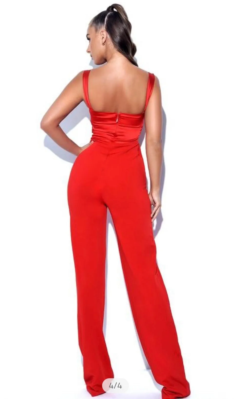 PRE-ORDER Nala Satin Jumpsuit x Red
