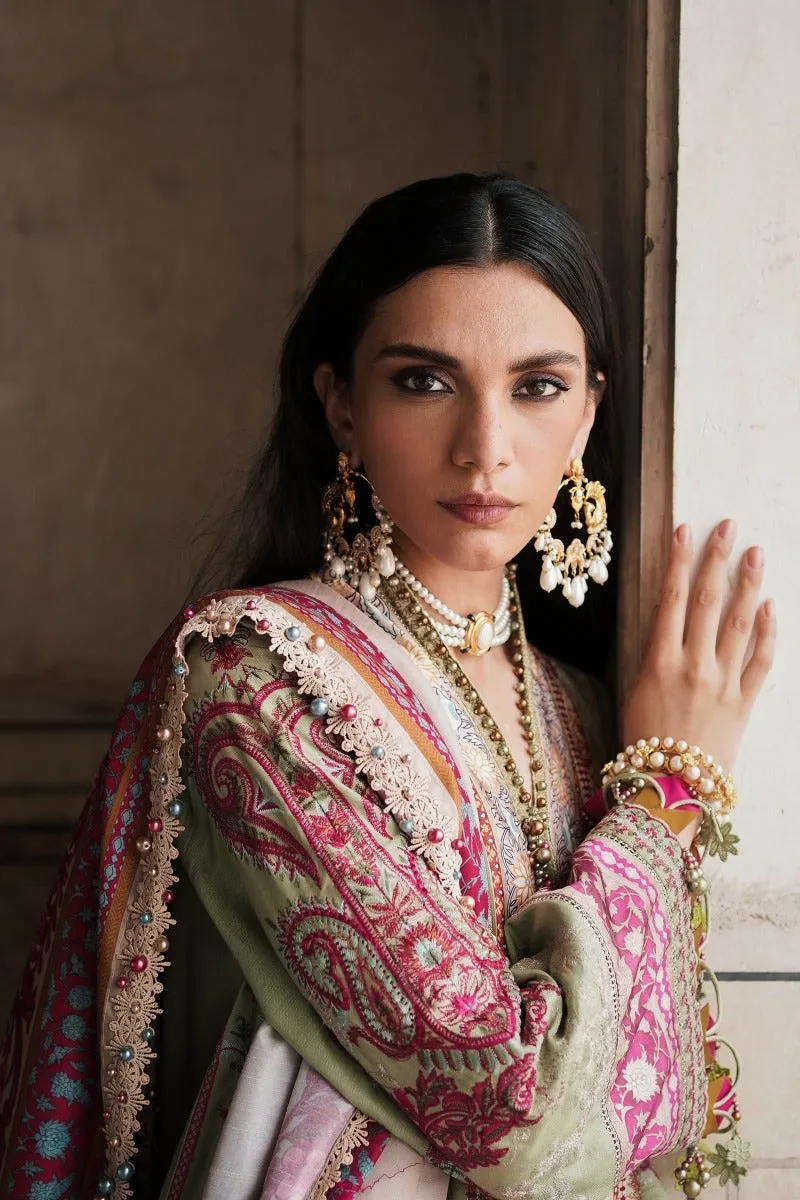 Premium Sage Green Embroidered Pakistani Kameez Salwar Suit