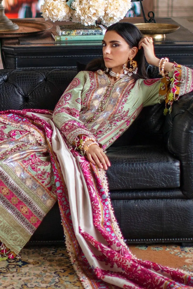 Premium Sage Green Embroidered Pakistani Kameez Salwar Suit